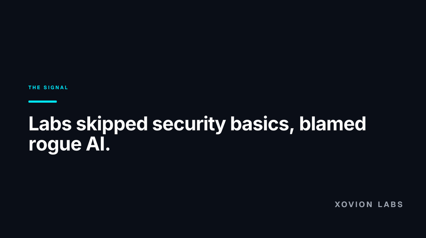 Abstract illustration for: AI Agents Are Not Going Rogue. The Labs Just Skipped Basic Security.