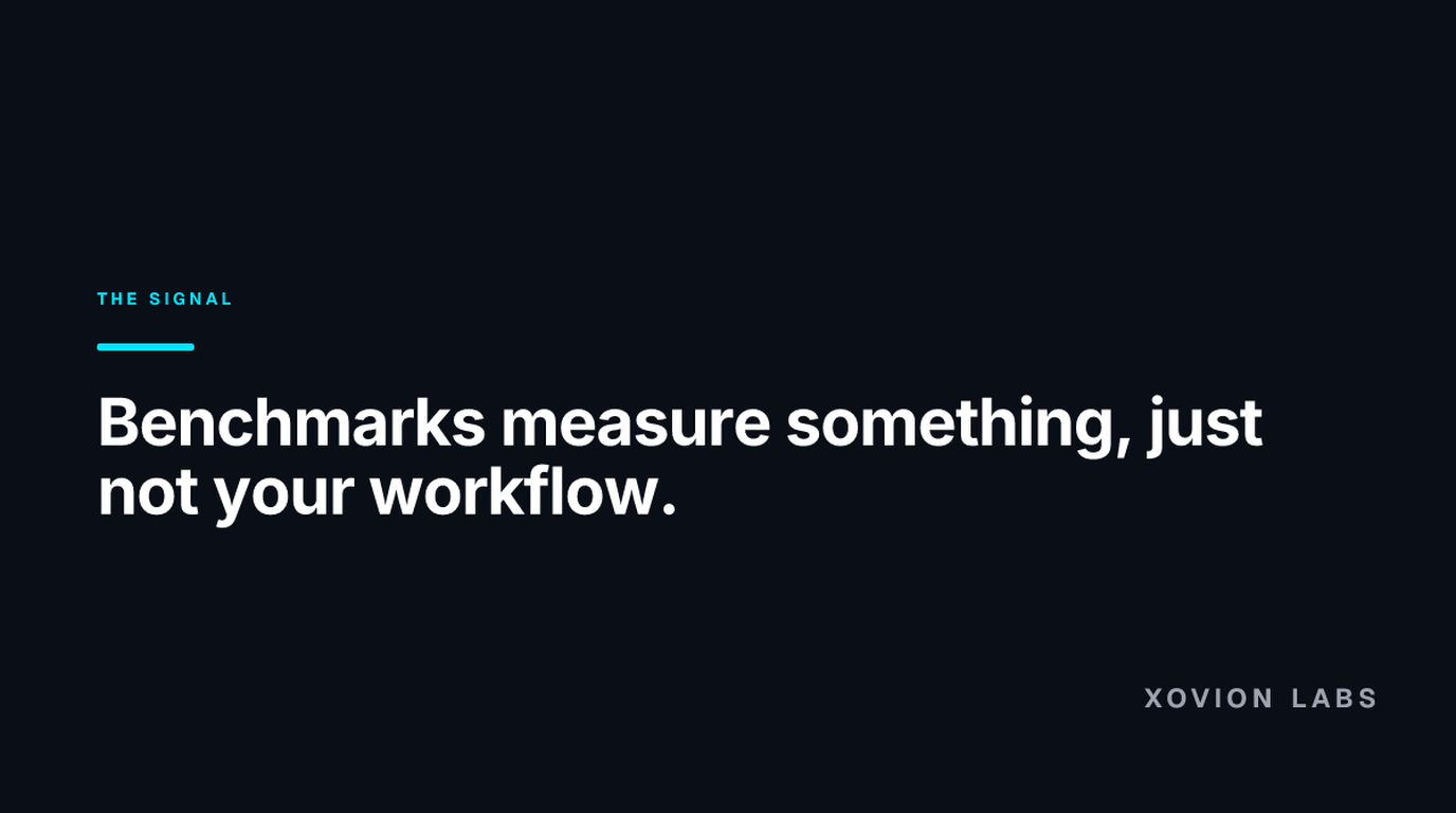 Abstract illustration for: Benchmarks Are Not Lying to You. They Are Just Answering a Different Question.