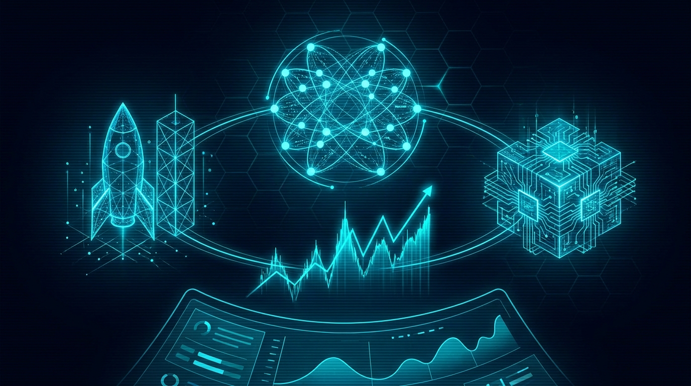 Abstract illustration for: Three Giants, One Question: Can the Stock Market Actually Handle Anthropic, SpaceX, and OpenAI?