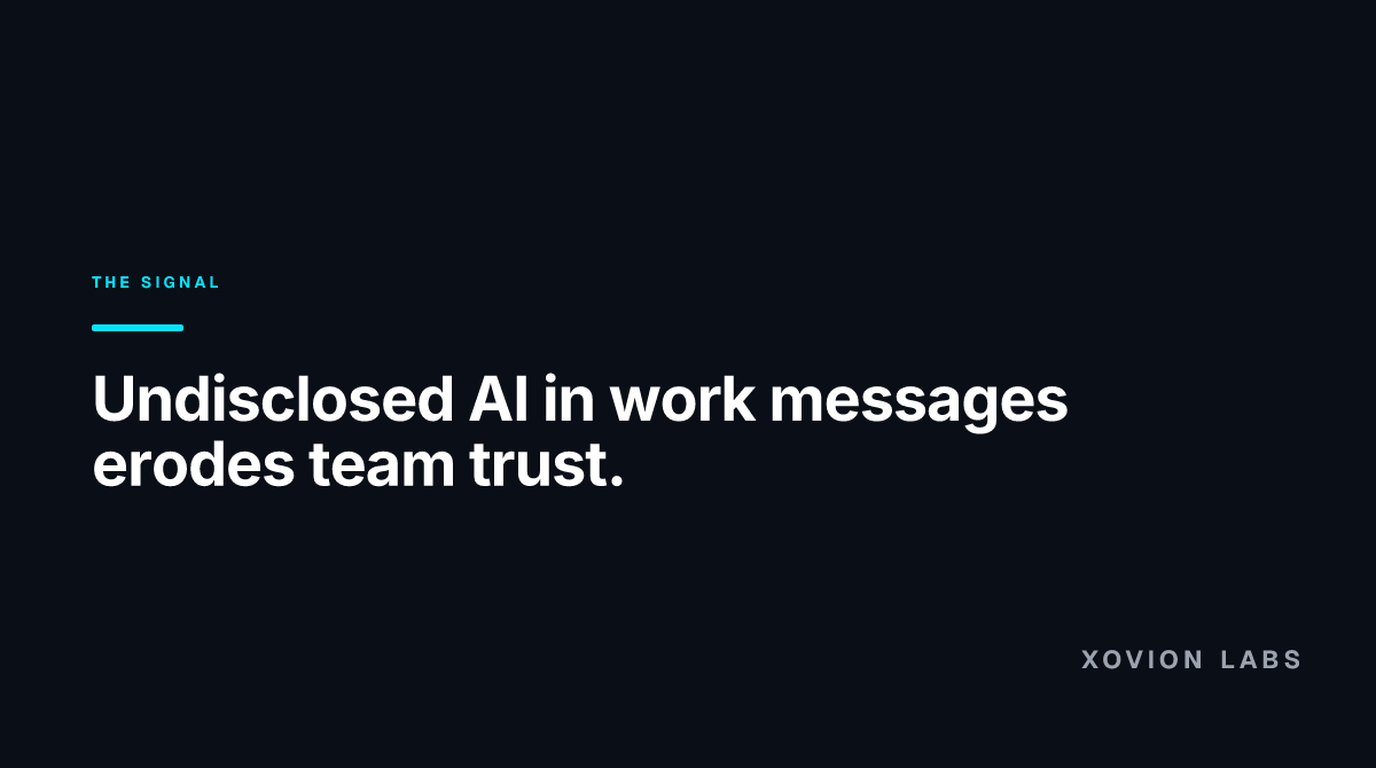 Abstract illustration for: When AI Writes Your Work Messages, Who Is Actually Responsible?