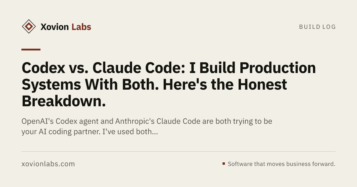 Codex vs. Claude Code: I Build Production Systems With Both. Here's the ...